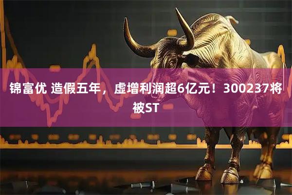 锦富优 造假五年，虚增利润超6亿元！300237将被ST